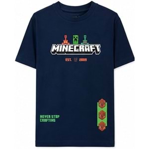 Mavi M6610494-84371 Minecraft Baskılı Erkek Çocuk Tişört