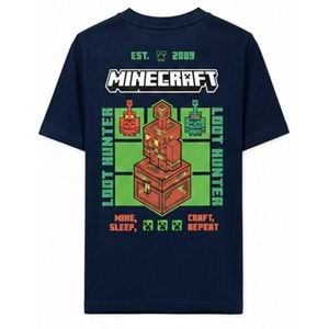 Mavi M6610494-84371 Minecraft Baskılı Erkek Çocuk Tişört