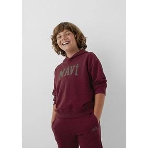 Mavi M6S10143-70394 Mavi Logo Baskılı Kapüşonlu Çocuk Sweatshirt