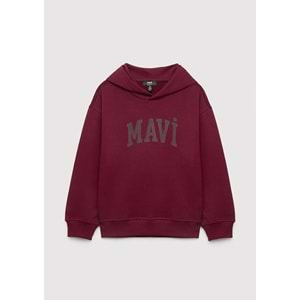Mavi M6S10143-70394 Mavi Logo Baskılı Kapüşonlu Çocuk Sweatshirt