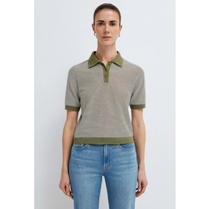Mavi M1614310-91729 Çizgili Polo Yaka T-Shirt Kadın Tişört