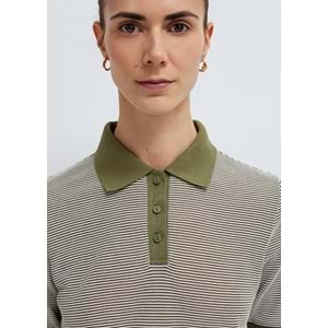 Mavi M1614310-91729 Çizgili Polo Yaka T-Shirt Kadın Tişört
