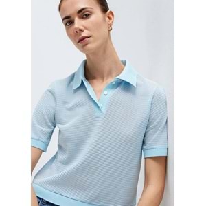 Mavi M1614310-91728 Çizgili Polo Yaka T-Shirt Kadın Tişört