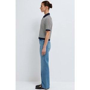 Mavi M1614310-86625 Çizgili Polo Yaka T-Shirt Kadın Tişört
