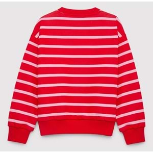 Mavi M7S10038-88044 Logo Baskılı Çizgili Kız Çocuk Sweatshirt