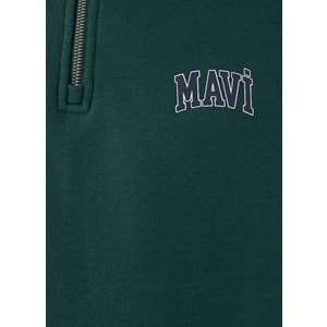 Mavi M0S10208-85173 Mavi Logo Baskılı Yarı Fermuarlı Erkek Sweatshirt