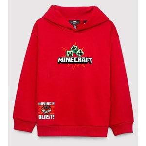 Mavi M6S10188-80638 Minecraft Baskılı Kapüşonlu Çocuk Sweatshirt