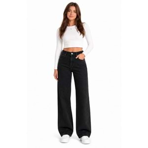 Mavi M1010600-A3668 Dokuma Pantolon Bol Kesim Düz Paça Jean Kadın Kot Pantolon