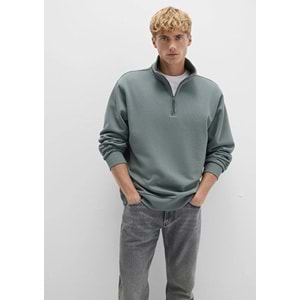 Mavi M0S10278-71577 Mavi Yarı Fermuarlı Erkek Sweatshirt