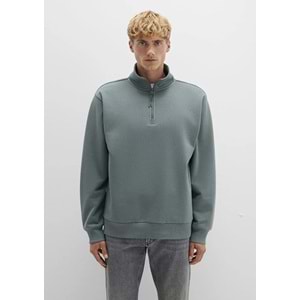 Mavi M0S10278-71577 Mavi Yarı Fermuarlı Erkek Sweatshirt