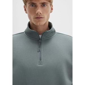 Mavi M0S10278-71577 Mavi Yarı Fermuarlı Erkek Sweatshirt