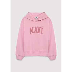 Mavi M7S10147-71015 Mavi Logo Baskılı Kapüşonlu Kız Çocuk Sweatshirt