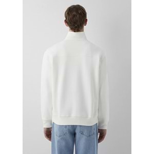 Mavi M0S10613-70057 Mavi Patch Logo Nakışlı Yarı Fermuarlı Erkek Sweatshirt