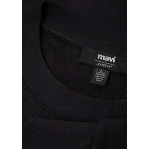 Mavi M0S10611-80022 Mavi Patch Nakışlı Erkek Sweatshirt