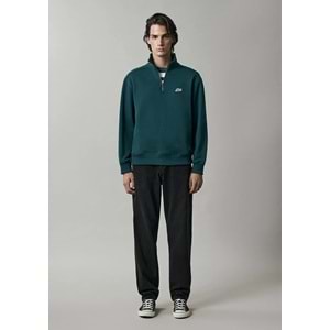 Mavi M0S10613-90366 Mavi Patch Logo Nakışlı Yarı Fermuarlı Erkek Sweatshirt