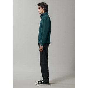 Mavi M0S10613-90366 Mavi Patch Logo Nakışlı Yarı Fermuarlı Erkek Sweatshirt