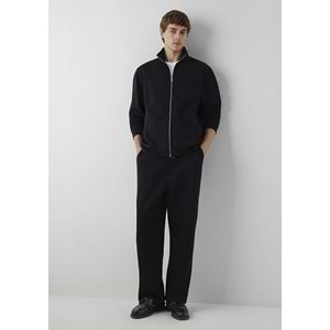 Mavi M0S10628-900 Mavi Black Logo Baskılı Fermuarlı Erkek Sweatshirt