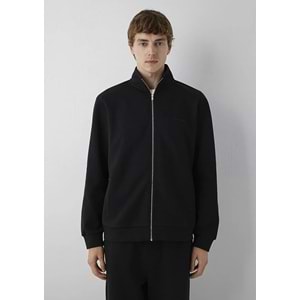 Mavi M0S10628-900 Mavi Black Logo Baskılı Fermuarlı Erkek Sweatshirt