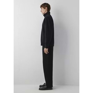Mavi M0S10628-900 Mavi Black Logo Baskılı Fermuarlı Erkek Sweatshirt