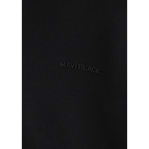 Mavi M0S10628-900 Mavi Black Logo Baskılı Fermuarlı Erkek Sweatshirt