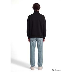 Mavi M0S10585-900 Mavi Logo Baskılı Yarı Fermuarlı Sweatshirt Erkek Sweatshirt