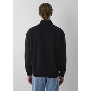 Mavi M0S10655-900 Mavi Logo Baskılı Fermuarlı Erkek Sweatshirt