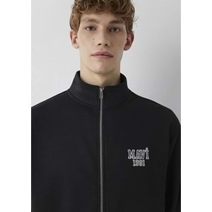 Mavi M0S10655-900 Mavi Logo Baskılı Fermuarlı Erkek Sweatshirt