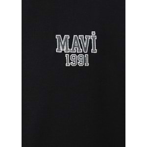 Mavi M0S10655-900 Mavi Logo Baskılı Fermuarlı Erkek Sweatshirt