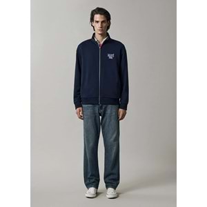 Mavi M0S10655-70497 Mavi Logo Baskılı Fermuarlı Erkek Sweatshirt