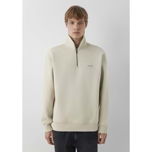 Mavi M0S10585-70322 Mavi Logo Baskılı Yarı Fermuarlı Sweatshirt Erkek Sweatshirt