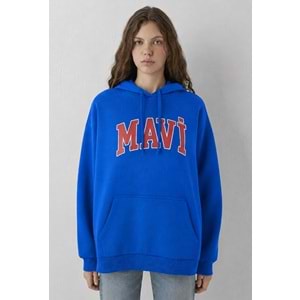 Mavi M1600361-70758 Mavi Logo Baskılı Kapüşonlu Kadın Sweatshirt