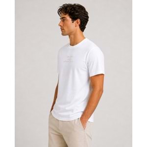 Mavi M0613674-620 Baskılı Beyaz Tişört Loose Fit Baskılı Tişört Erkek T-Shirt