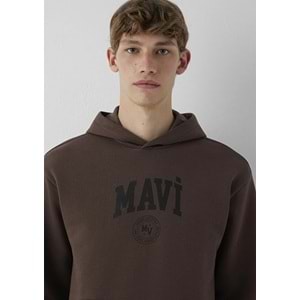 Mavi M0S10646-71603 Mavi Logo Baskılı Kapüşonlu Erkek Sweatshirt