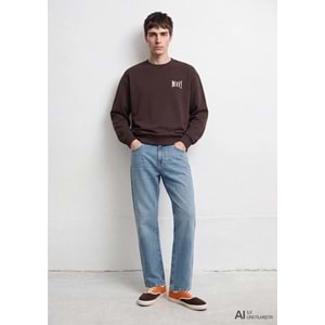 Mavi M0S10659-70219 Mavi Logo Baskılı Sweatshirt Erkek Sweatshirt