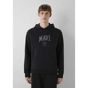 Mavi M0S10646-900 Mavi Logo Baskılı Kapüşonlu Erkek Sweatshirt