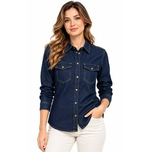 Mavi M1210477-A6490 Mavi Levia Rinse Str Jean Kot Gömlek Kadın Gömlek