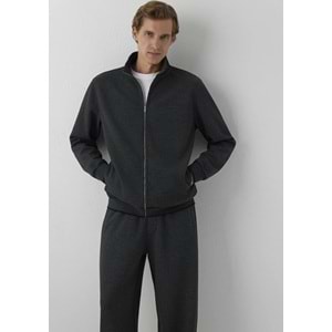 Mavi M0S20121-80024 Mavi Black Logo Baskılı Fermuarlı Erkek Sweatshirt