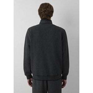 Mavi M0S20121-80024 Mavi Black Logo Baskılı Fermuarlı Erkek Sweatshirt
