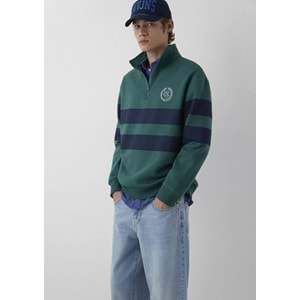 Mavi M0S20110-71932 Mavi Logo Detaylı Yarım Fermuarlı Sweatshirt