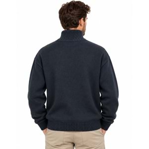 Mavi M0720031-70490 Mavi Yarım Fermuarlı Koyun Yünü Kazak Sweatshirt