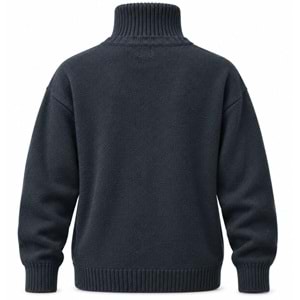 Mavi M0720031-70490 Mavi Yarım Fermuarlı Koyun Yünü Kazak Sweatshirt