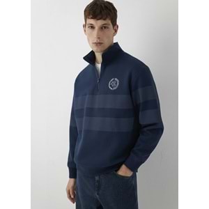 Mavi M0S20110-70488 Mavi Logo Detaylı Yarım Fermuarlı Sweatshirt