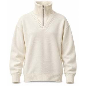 Mavi M0720031-70057 Mavi Yarım Fermuarlı Koyun Yünü Kazak Sweatshirt