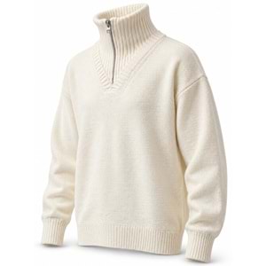Mavi M0720031-70057 Mavi Yarım Fermuarlı Koyun Yünü Kazak Sweatshirt