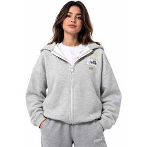 Mavi M1S20005-83096 Mavi Logo Baskılı Fermuarlı Kapüşonlu Kadın Sweatshirt