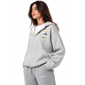 Mavi M1S20005-83096 Mavi Logo Baskılı Fermuarlı Kapüşonlu Kadın Sweatshirt