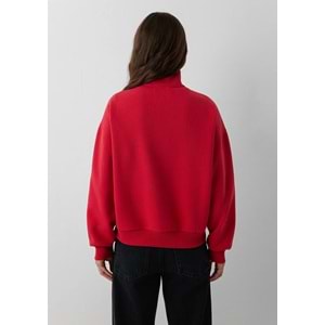 Mavi M1S20132-84371 Mavi Jeans Logo Baskılı Yarım Fermuarlı Kadın Sweatshirt