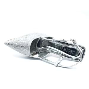 Mehtap Kırışık Arkası Açık Stiletto Kadın Topuklu Ayakkabı