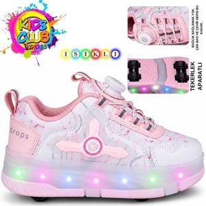 Kocamanlar Kids Club Akıllı Bağcıklı Işıklı Ortopedik Patenli Tekerli Çocuk Spor Ayakkabı