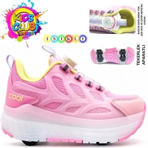 Cool Wheel Akıllı Bağcıklı Işıklı Ortopedik Patenli Çocuk Spor Ayakkabı